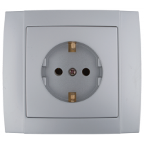 Priza schuko 10A Argintiu HAKAN